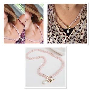 Stella & Dot Modern Bohemian Beaded Necklace-Blush
